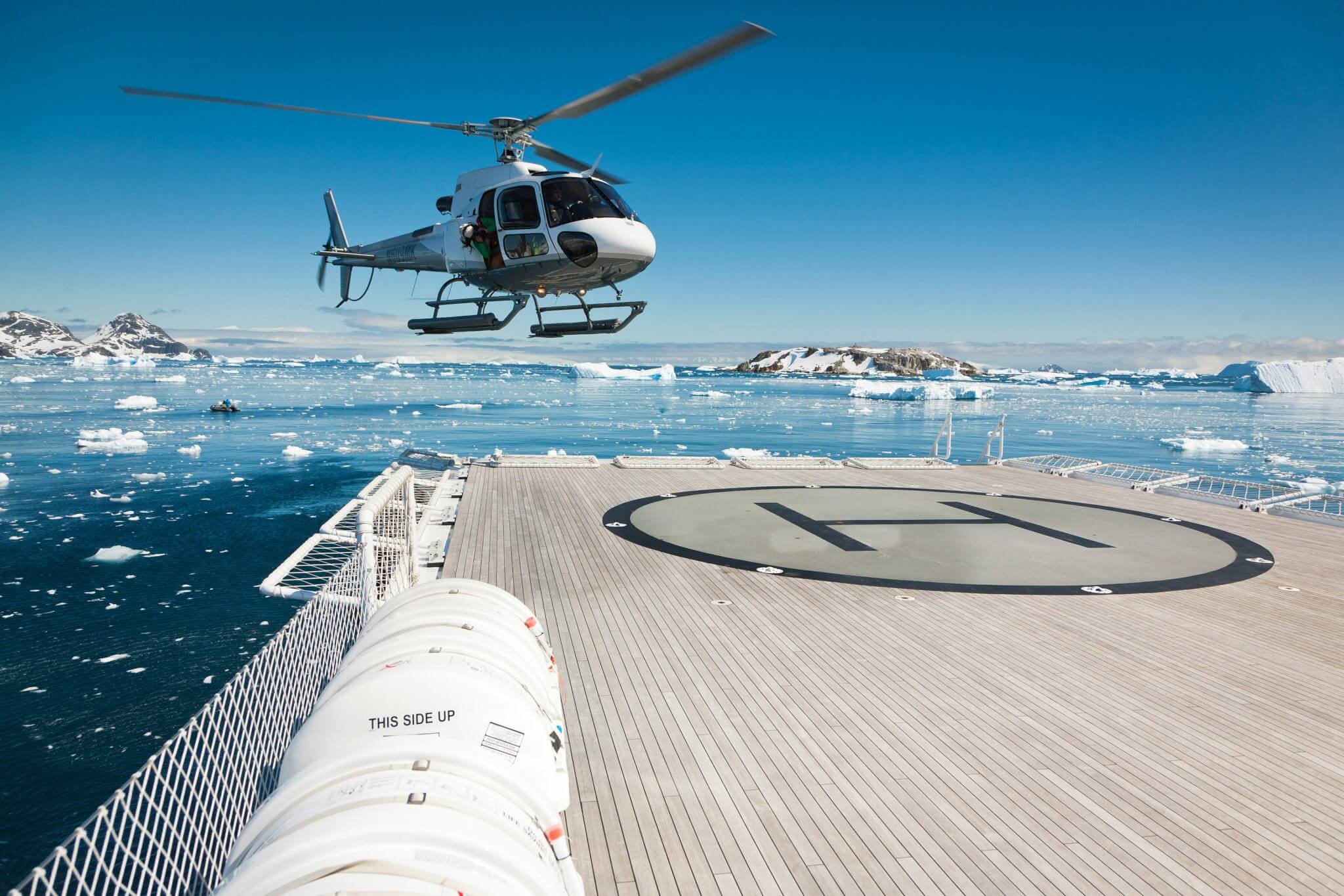 Antarctica - helicopter landing