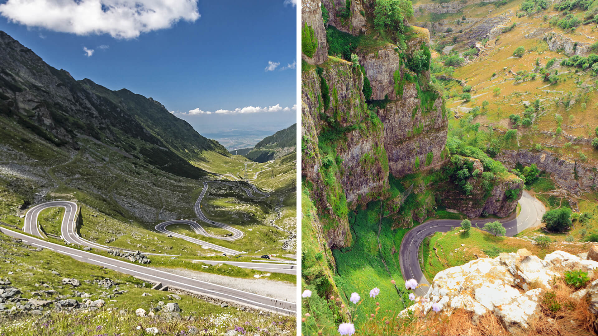 Romanian Transfagarasan Highway vs. Winding Hills in the South West of England