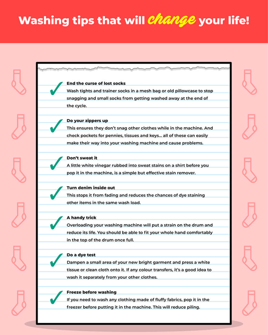 Washing machine tips