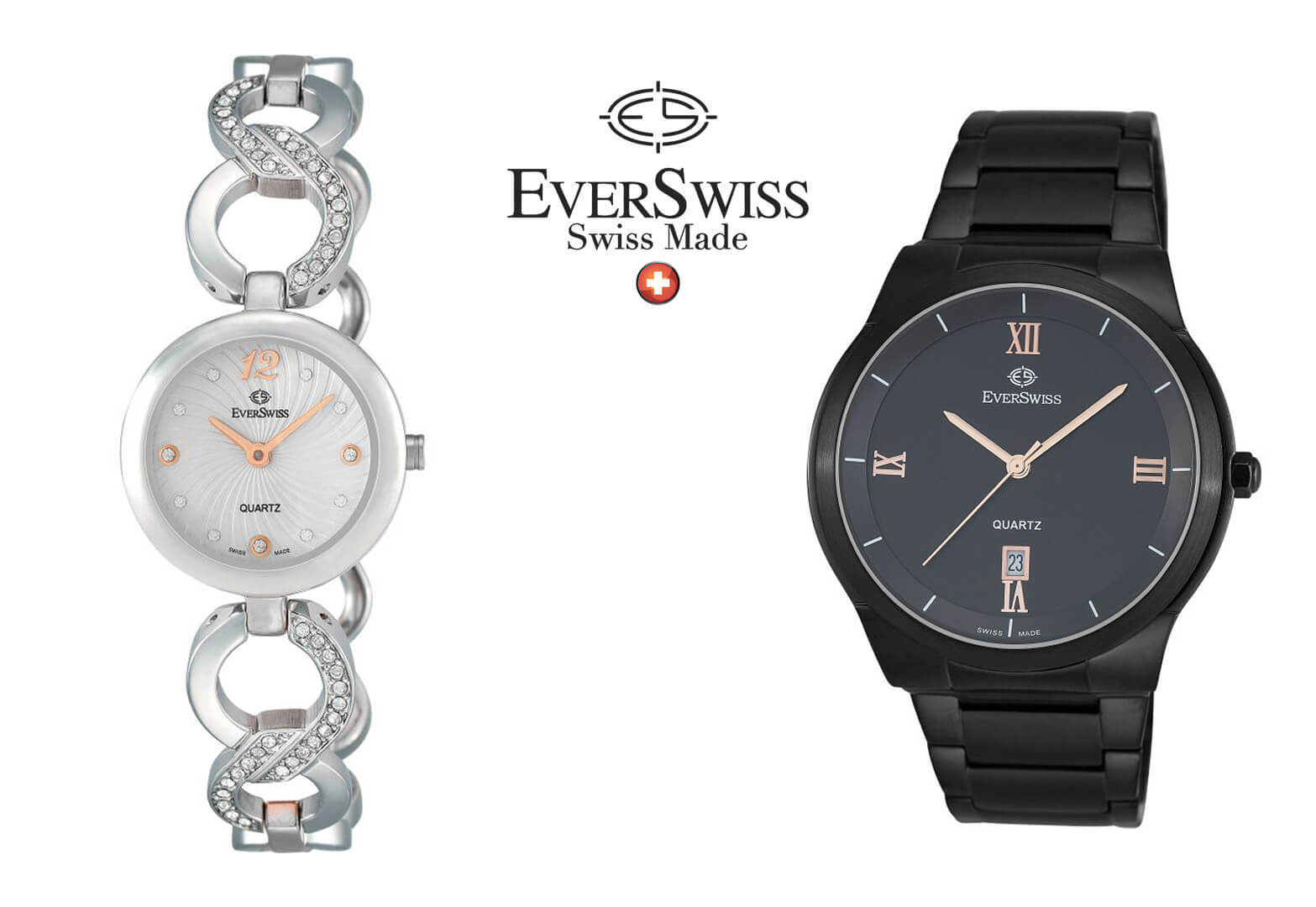 Pictured: Ladies EverSwiss Watch and Men's EverSwiss Watch