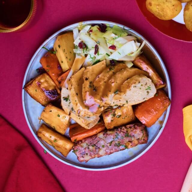 Roast Dinner Top-down with Gravy